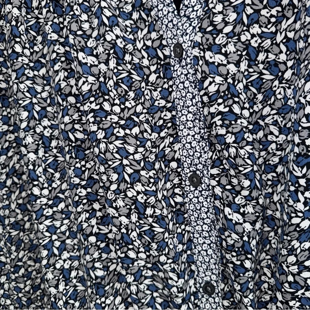 Gap womens blue floral sleeveless drawstring waist dress v neck size XXL - Picture 6 of 11